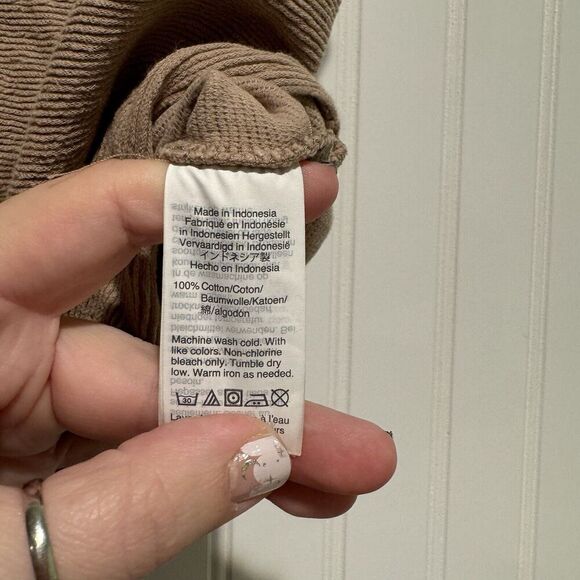 Madewell Texture and Thread Tan Tie Front Top Size XS - Picture 5 of 6